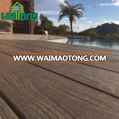 The most popular no pollution composite flooring teak color wpc decking