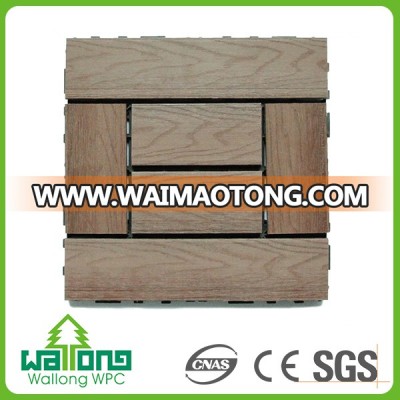 Easy install outdoor interlocking flooring diy wpc tile interlock terrace wpc decking tile